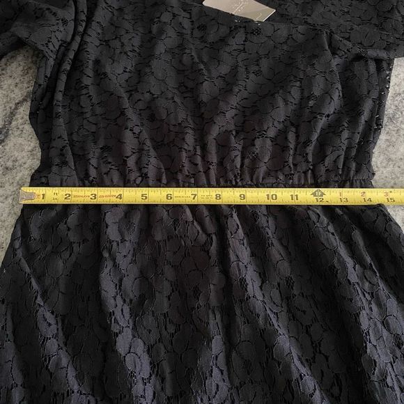NWT Anthropologie Large Black Lace Cocktail Dress Staci Woo Souvenir - Picture 12 of 14